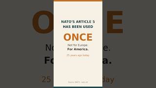 NATO has a rule that an attack on one is attack on all. #nato #article5 #ukraine #neverforget #911