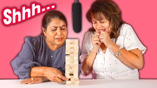 Mexican Moms Play ASMR Jenga