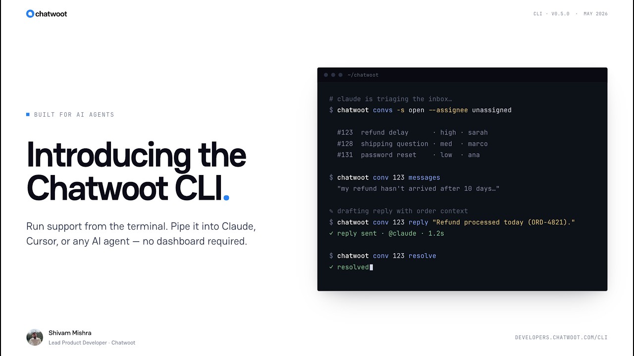 Introducing Chatwoot CLI