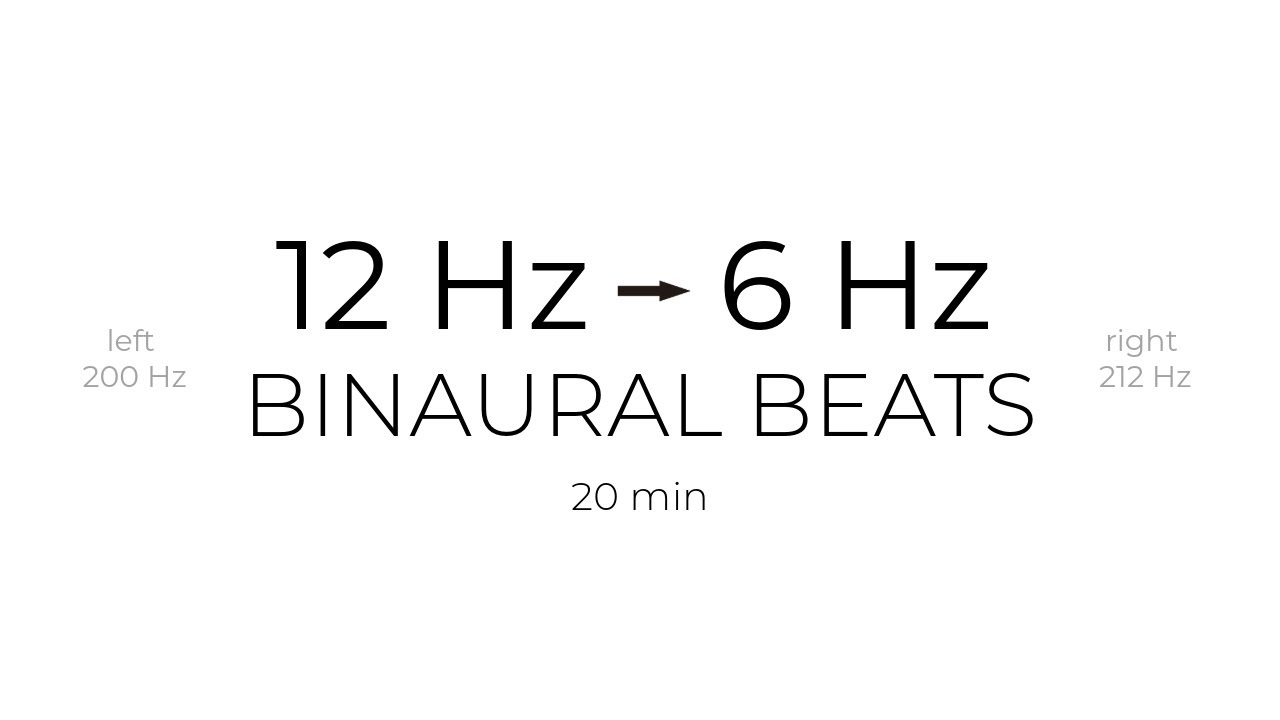 Binaural Beats - 12 Hz Alpha to 6 Hz Theta over 20 min - YouTube