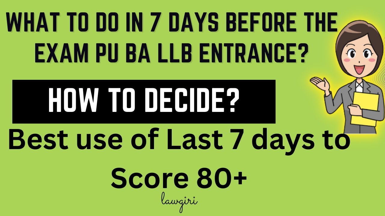 Last 7 days strategy for pu ba llb entrance examPunjab University 5