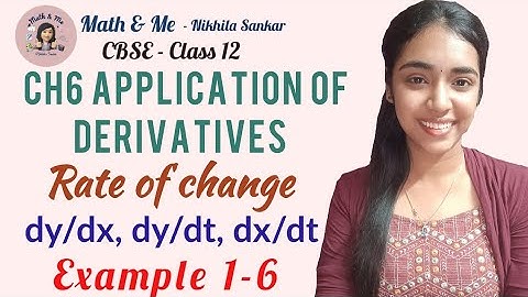 Class12 Example 1-6 Rate of change of quantity Application of derivatives #free #cbse  #maths #class