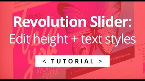 Revolution Slider - How to change slider height + text styles