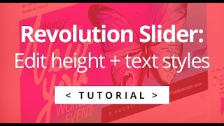 Revolution Slider - How to change slider height + text styles
