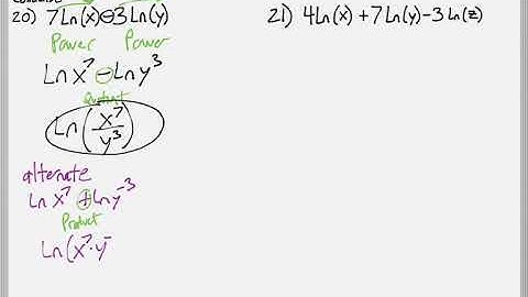 Math 119 : 10.4 #20, #21 (Intermediate Algebra Tutorial : Properties Of Logarithms)