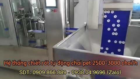 Giá bán Máy chiết rót chai Pet nhựa tự động 350ml, 500ml, 1.5 lít