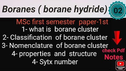 Boranes & Borane cluster - classification & nomenclature _ properties + Sytx number #Notes MSc CHEM