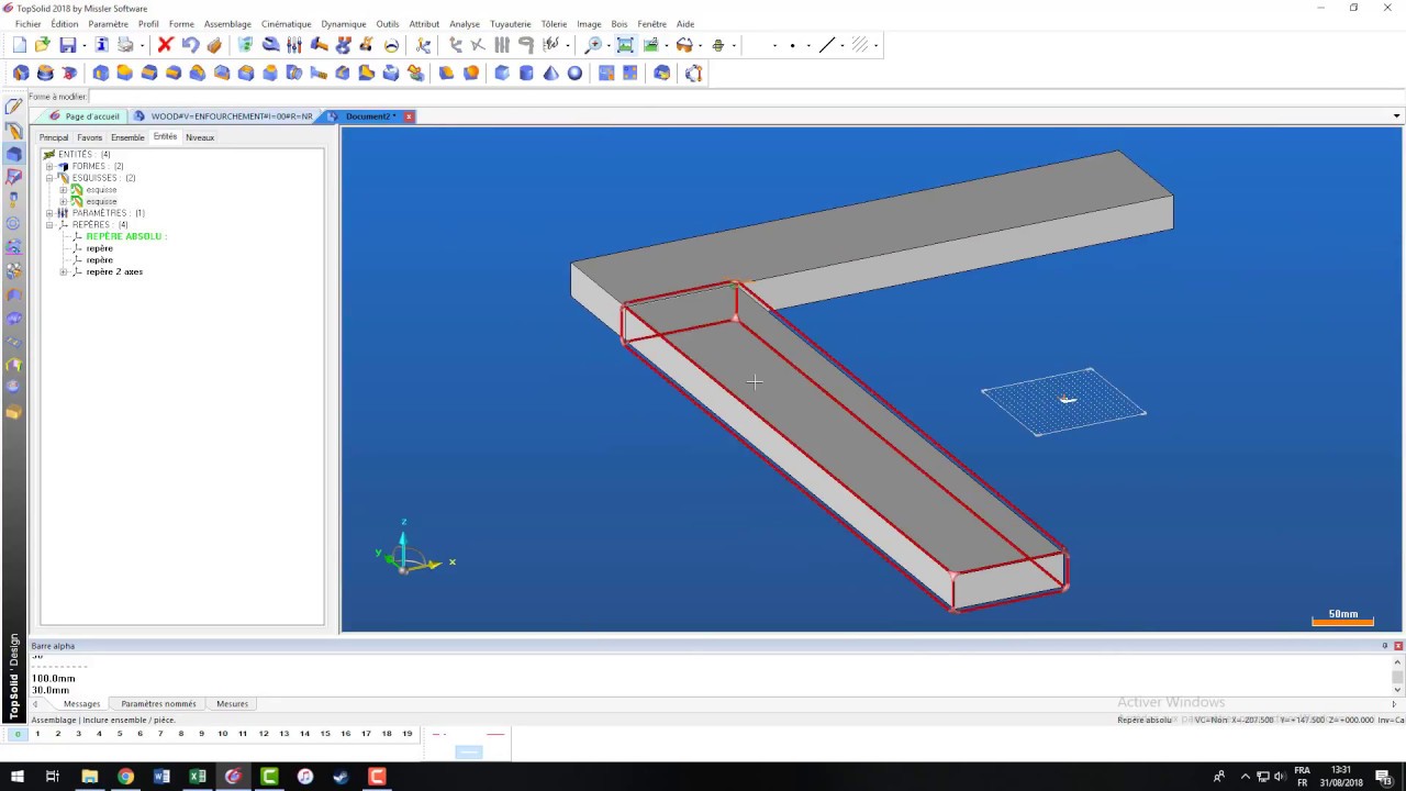 TopSolid'Forum - Réponse au sujet "enfourchement coupe d'onglet"