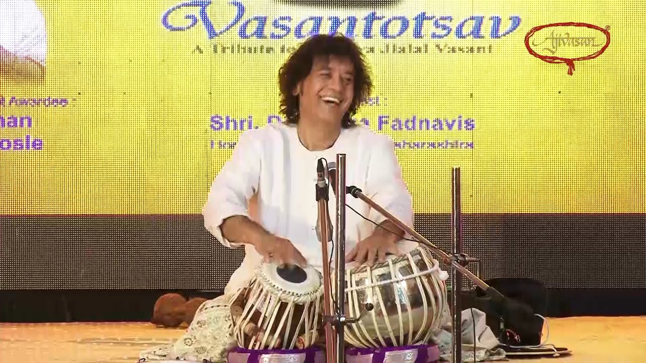 Ustad Zakir Hussain Tabla Maestr | Vasantotsav 2015 | Ajivasan