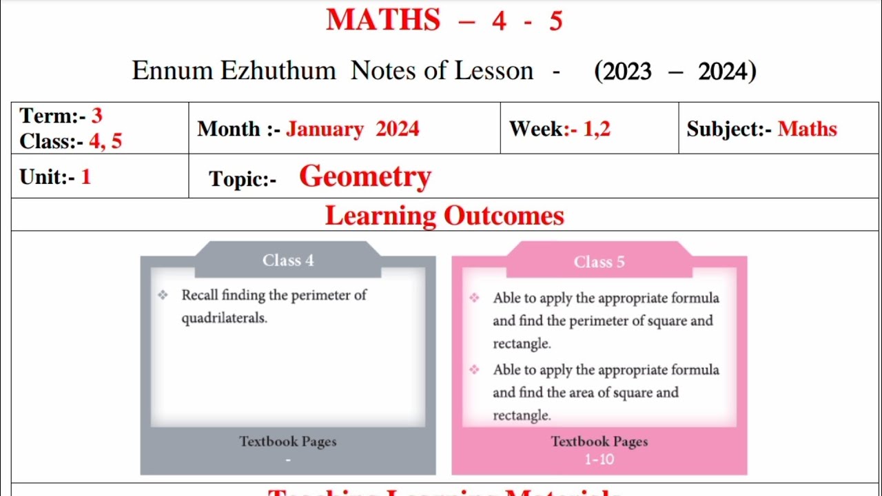 ennum-ezhuthum-lesson-plan-january-1st-week-standard-4-5-english-medium