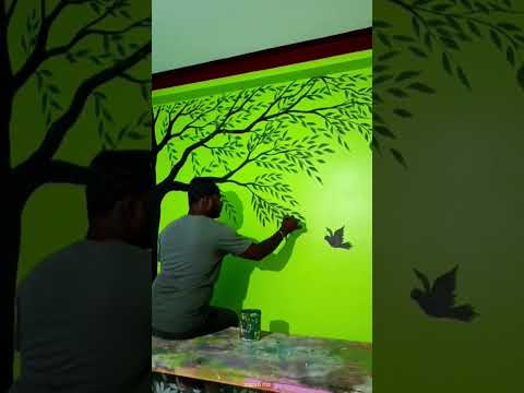 Tree Painting On Wall Easy Bapunums Painting Shorts