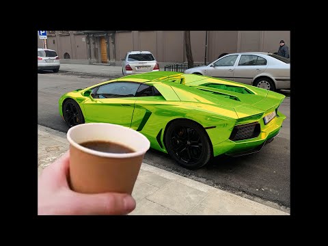 pouring coffee on loud lamborghini.. (BIG MISTAKE)