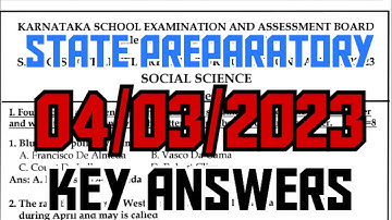 SSLC 2023 - SOCIAL PREPARATORY EXAM OFFICIAL KEY ANSWERS #sslc #sslc2023 #preparatory