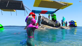 Gta 5 Epic Ragdolls Green Spiderman Vs Red Minion Vs Green Minion (Physics & Funny Fails)