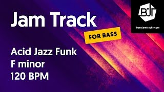 Acid Jazz Funk Jam Track in F minor (for bass) - BJT #21 chords