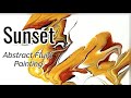 🌅 GORGEOUS SUNSET Colors / EASY Abstract Acrylic Painting / Acrylic Pour Painting / Fluid Art (252)