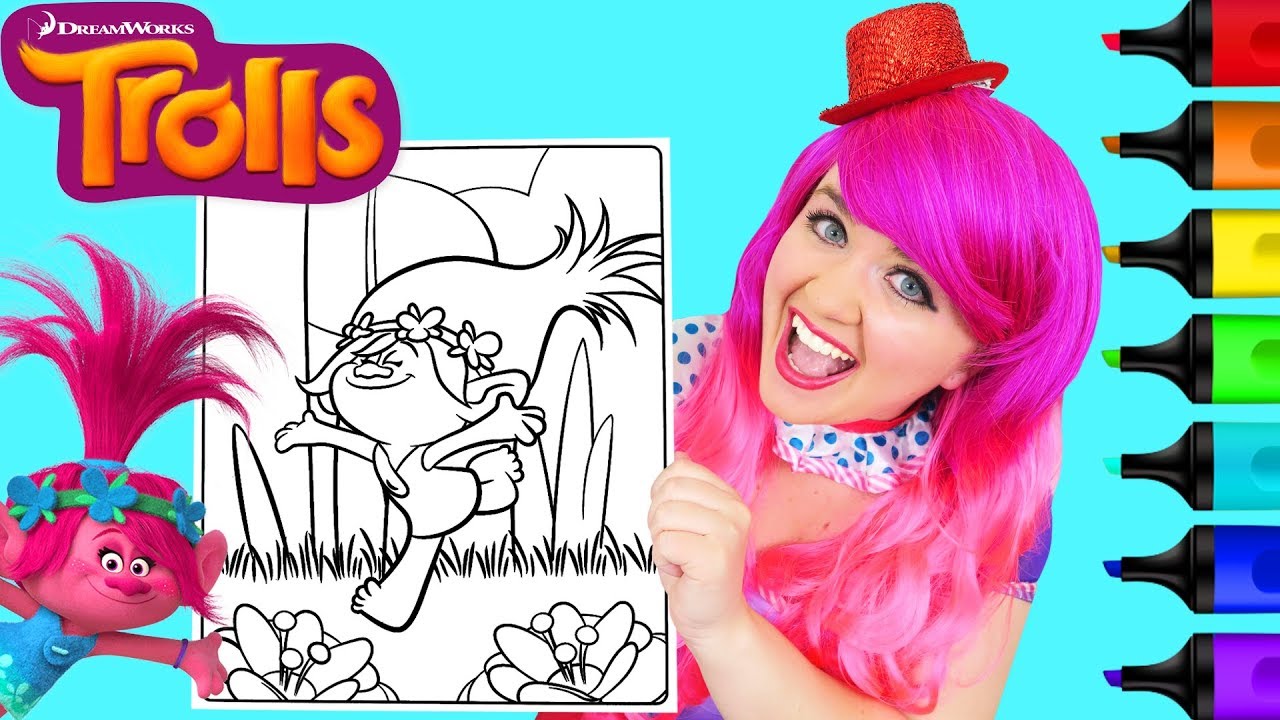 Coloring Trolls Princess Poppy Coloring Page Prismacolor ...