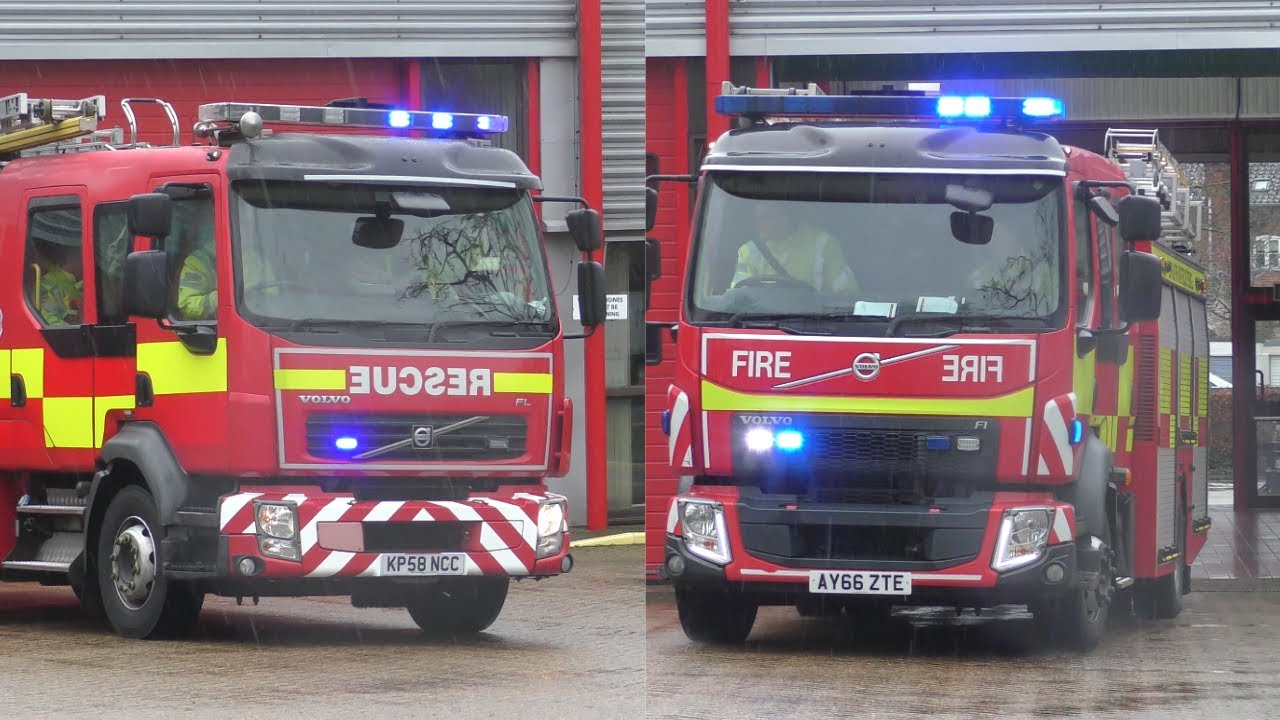 Suffolk Fire & Rescue Service - Bury St Edmunds WrL & ERT Turnout - YouTube