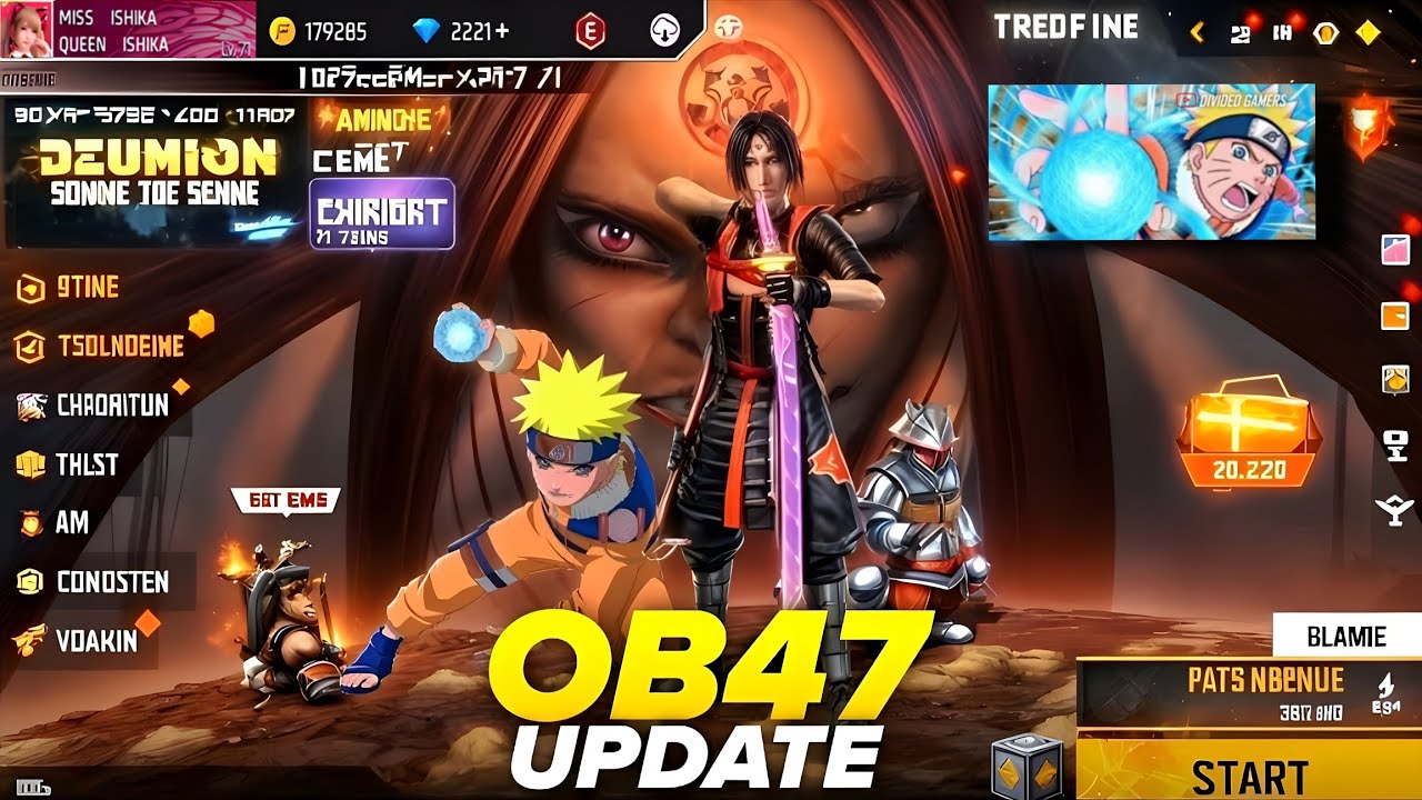 Ob47 Update Free Fire l Free Fire X Naruto l Free Fire New Event l Ff New Event | Ob47 Update ff🤯