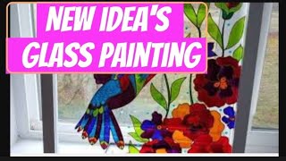 How to draw GLASS PAINTING Decorating AMAZING Work #art #craft ideas #new video#nature