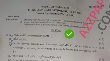 YMCA BTech 4th Sem Discrete Maths Question Paper