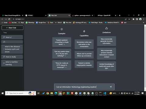 ChatGPT Clone using Python Flask, Open-AI API, Mongo DB &  Tailwind CSS