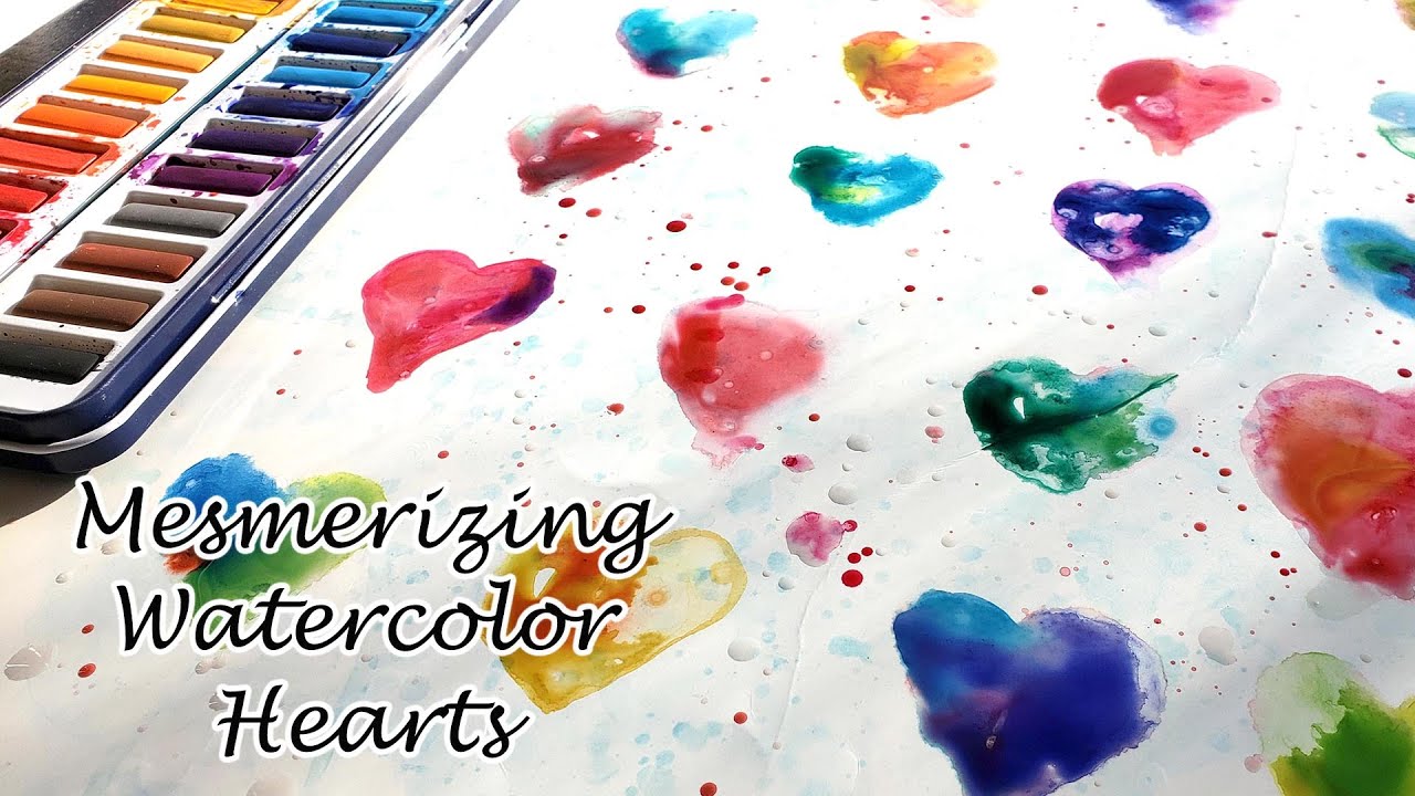 Stunning Watercolor and Paint Hearts Card Craft - Happy Toddler Playtime