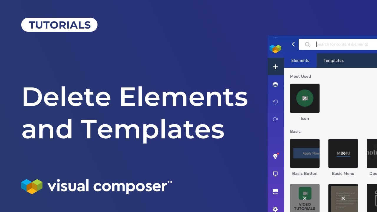 How to Delete Elements and Templates in Visual Composer - YouTube
