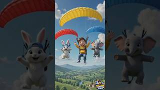 Baby John Amazing Paragliding Adventure | Flying High with Friends #3danimation #ai #usakids #short