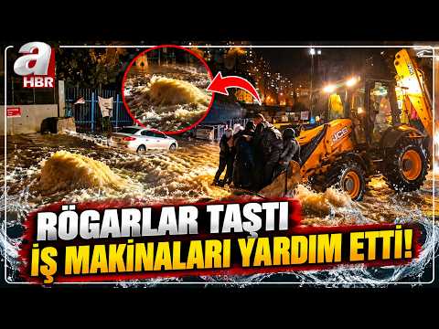 Manholes Overflowed in Ayazağa: Construction Equipment Rescued Those Stranded | A Haber