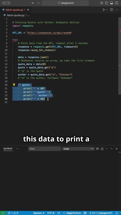 FETCHING Motivational QUOTES with Python #python #coding #programming # ...