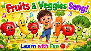 Fruits and Vegetables Song for Kids🍎| Learn Fruits and Veggies Names | Nursery Kiddo Rhymes
