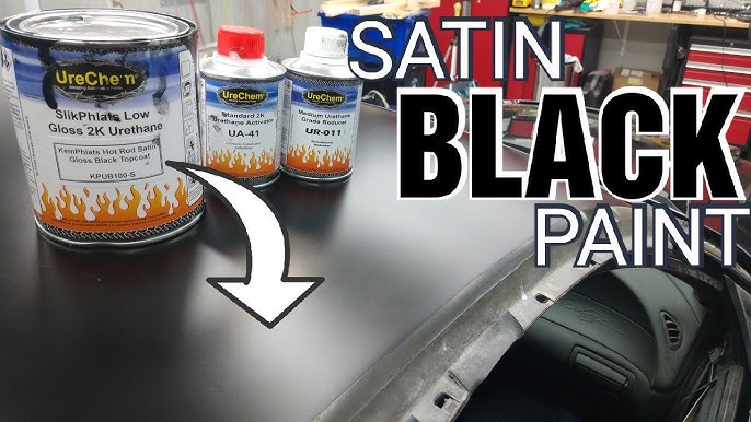 Custom Shop - Chassis Black (Satin) - Hot Rod Flatz Flat Matte Satin  Urethane Auto Paint - Complete Quart Paint Kit - Professional Low Sheen