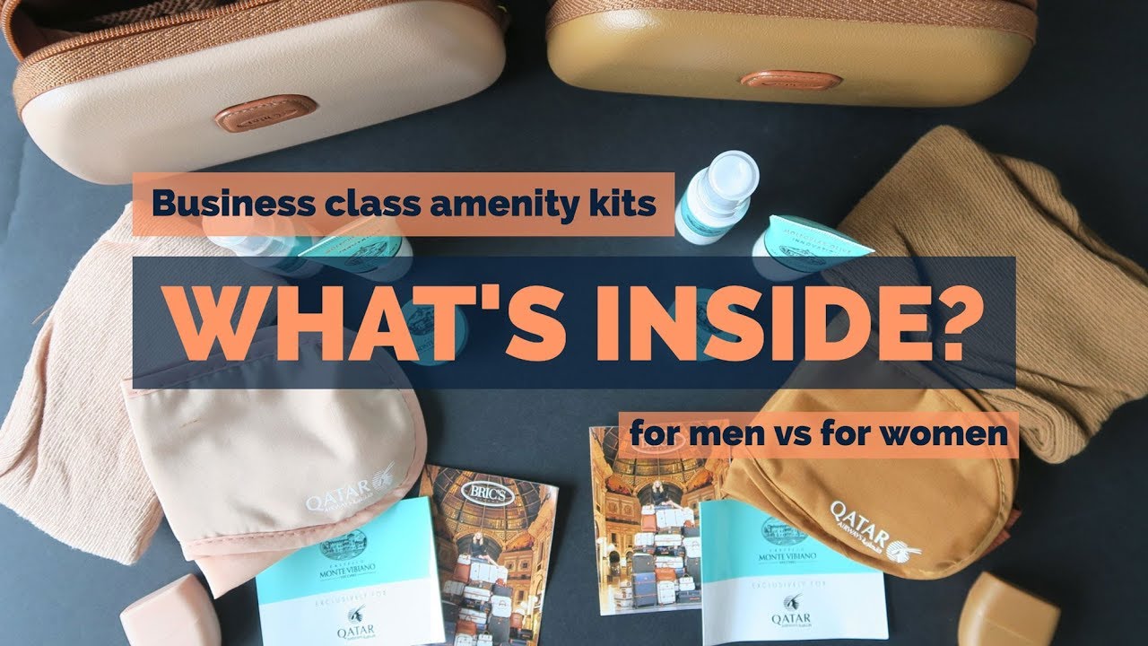 What's inside Qatar Airways Business Class amenity kits? for men vs for women