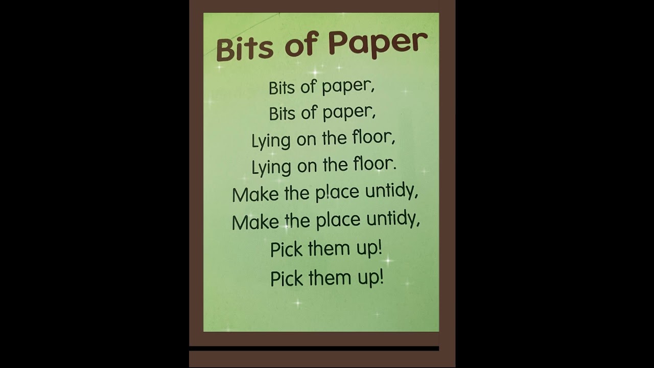 bits of paper with lyrics 