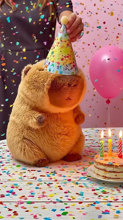 Happy Birthday~🍰2 #cute #capybara #funnyanimals #healing #happybirthday