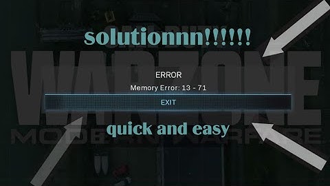 Call of duty error code 13 71