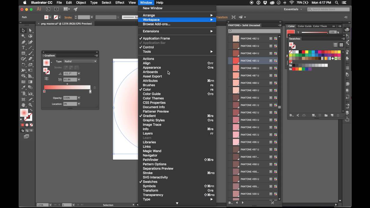 Adobe Illustrator Pantone Color Chart