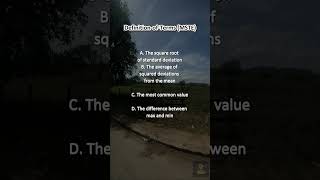 CELE/PRC Engineering Math | Variance Definition MCQ | Statistics Quick Review #shorts