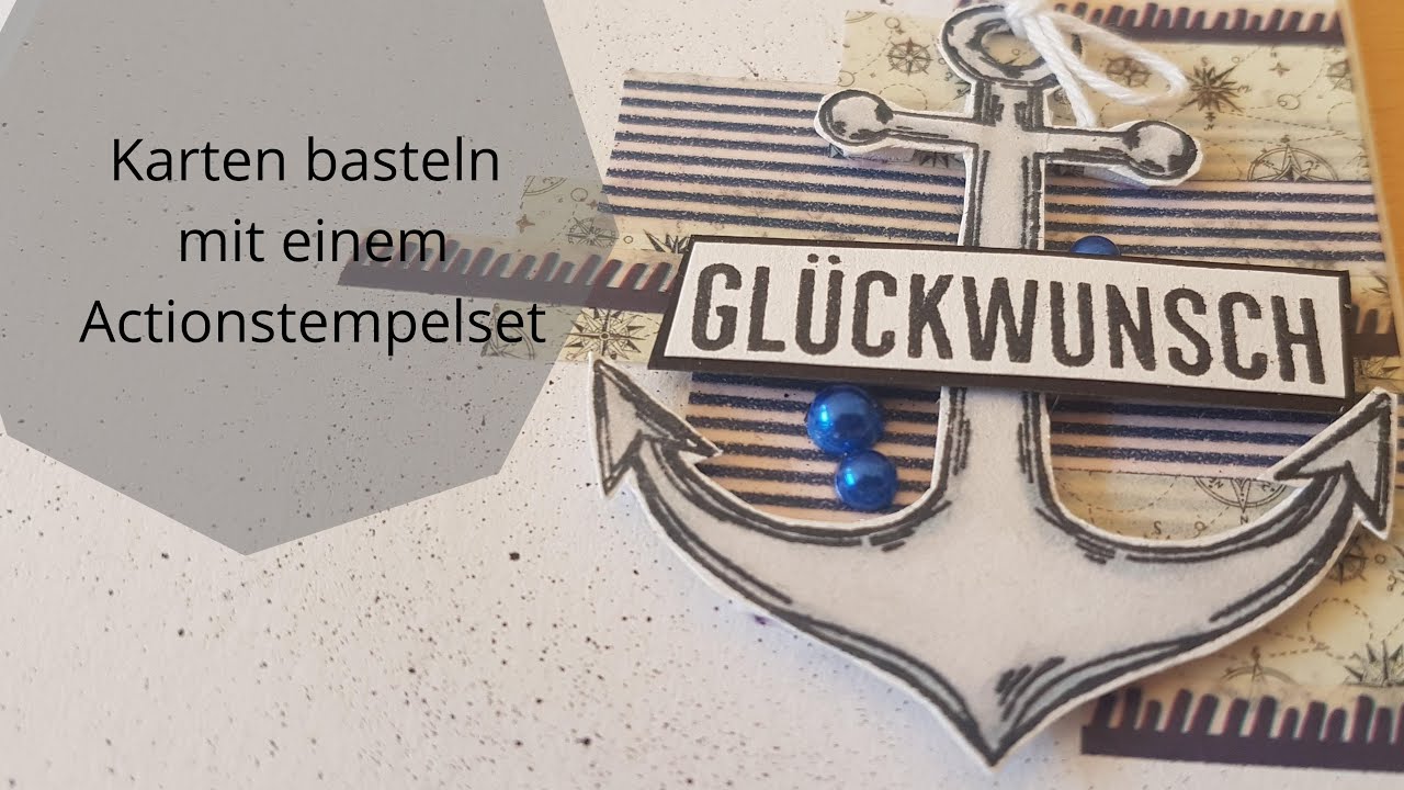Karten basteln mit einem Action Stempelset - Glückwunschkarte basteln ...