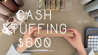 Cash Stuffing $600 // Envelope System Beginner // Zero Based Budget
