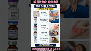Top 5 Injections &amp;Name &amp; Uses #healthcare #trending #education #ytshorts #youtubefeed #youtubeshorts
