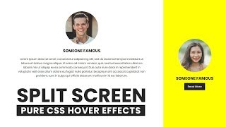 Celebrity Split Screen Landing Page with CSS Flex | Html CSS Hover Effects Wealth