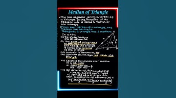MEDIAN OF A TRIANGLE