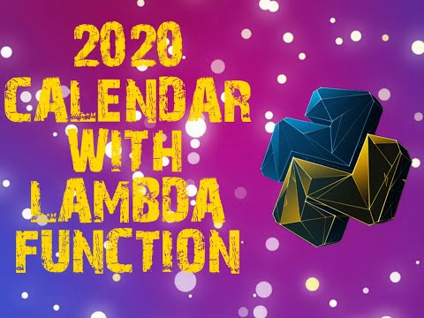 How to make 2020 Calendar with Lambda function in Python