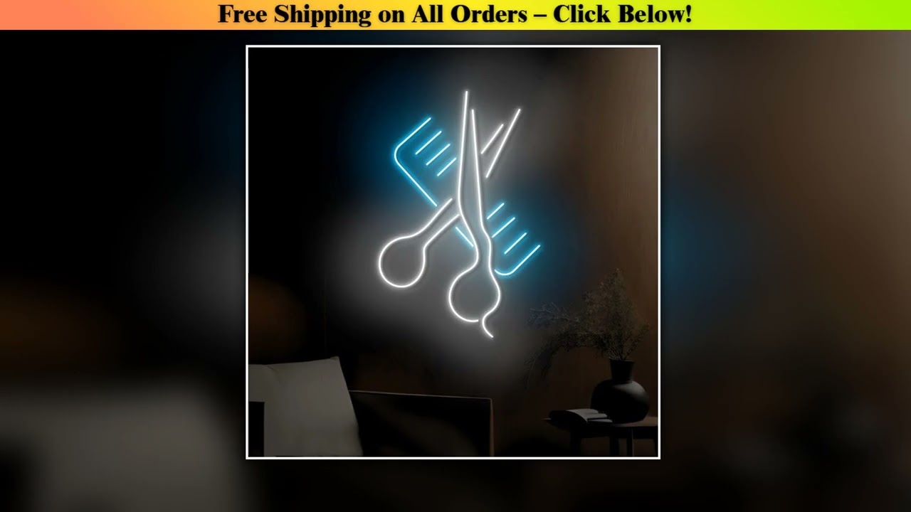 Scissor & Comb Led Sign For Barber Shop Wall Decor Barber Shop Led Light Custom Barber Shop Sign