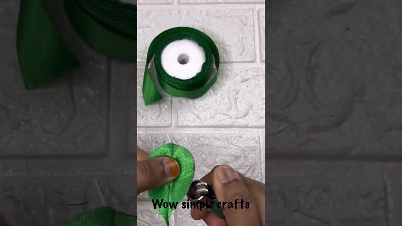 Diy leaf making/Ribbon craft/Easy. 