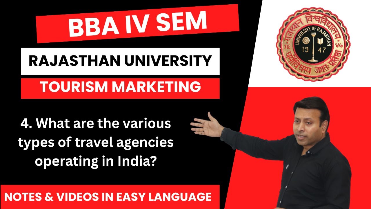 What are the types of travel agencies in India?| BBA 4th Sem | RU Tourism Marketing Unit 1