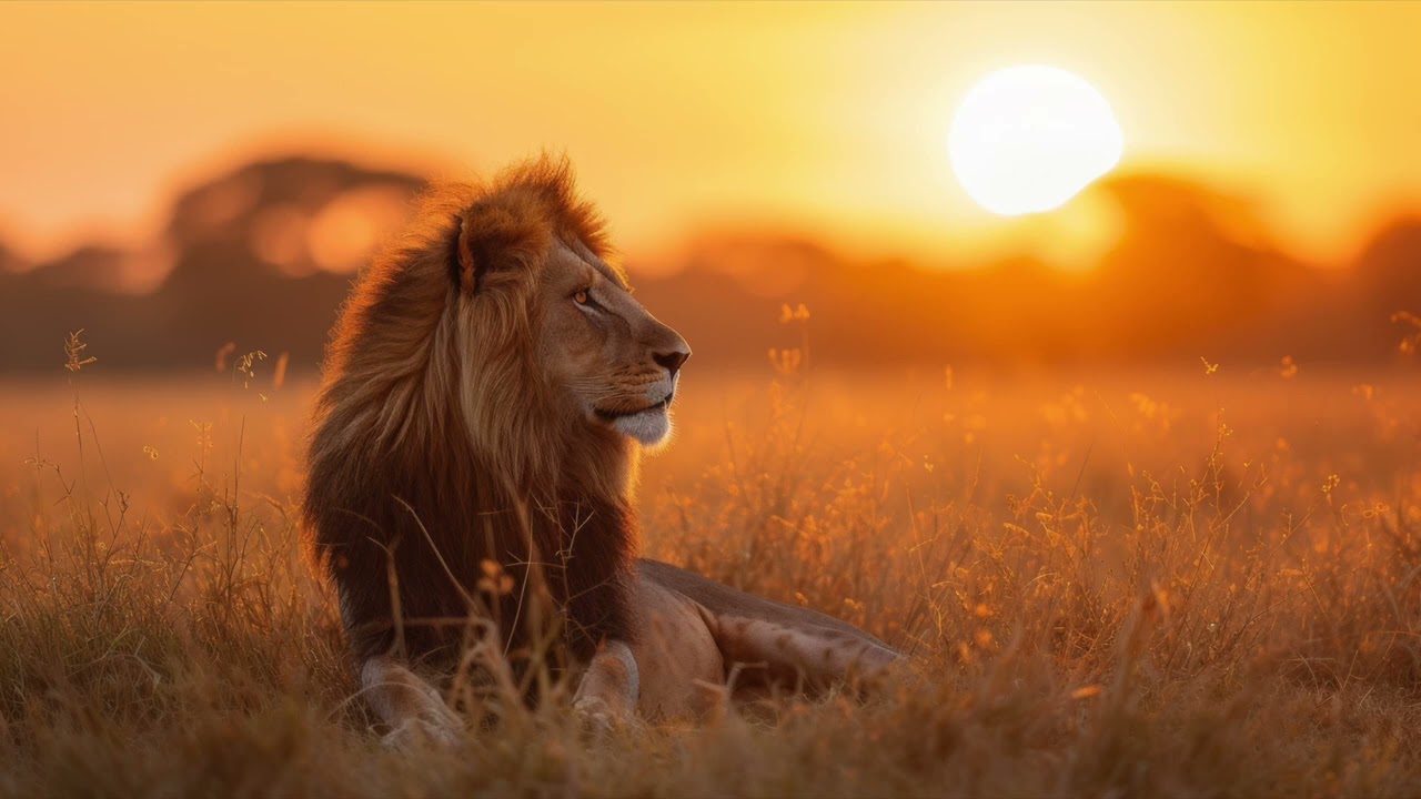 LION  FRAME TV ART SCREEN SAVER | NO MUSIC | AMBIANCE | TV ART DECOR BACKGROUND