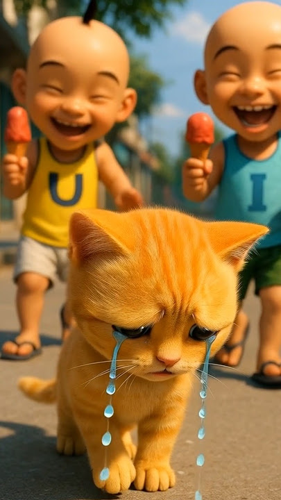 Funny Cat Video: Upin & Ipin’s Ice Cream Adventure and the Spicy Surprise!